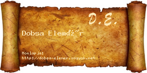 Dobsa Elemér névjegykártya